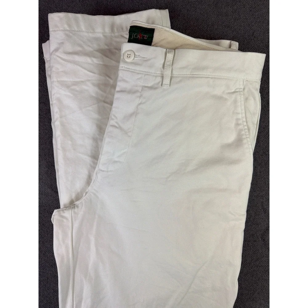 J. Crew Oarsmens  Classic Chinos‎ Men 32x34 (34x33) White Straight Leg Pants VTG